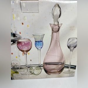 Fifth Avenue Crystal Medallion MELROSE 7 PC CORDIAL SET RARE HTF